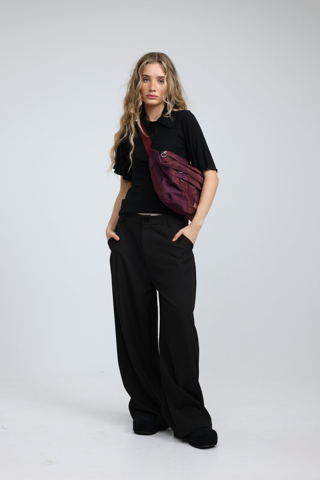 Chevron Wine Belt Bag