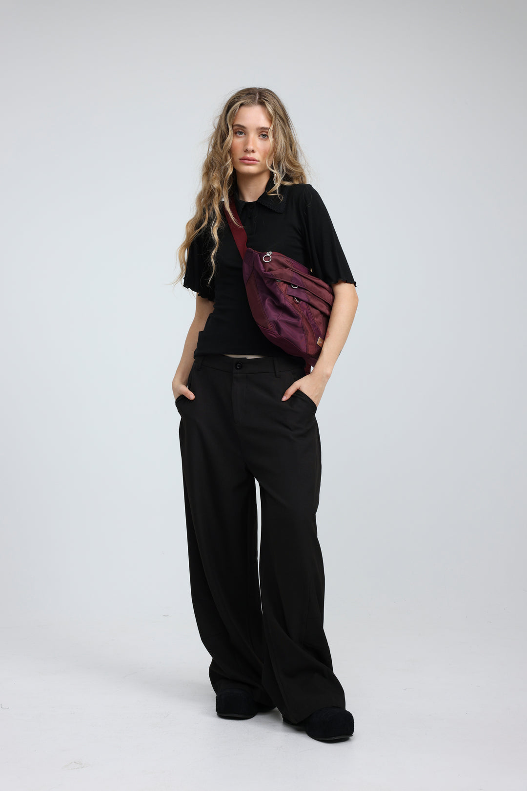 Chevron Wine Belt Bag