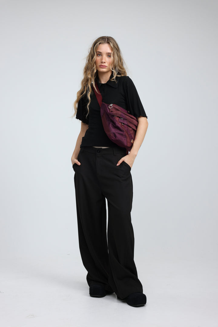 Chevron Wine Belt Bag