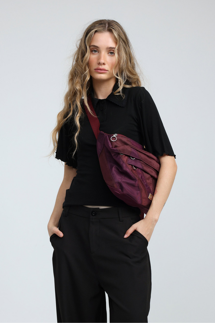 Chevron Wine Belt Bag
