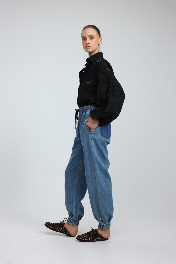 Strategy Blue Denim Joggers