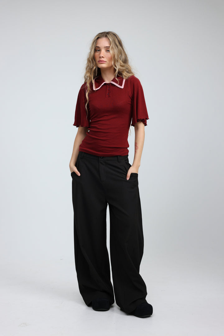 Stamp Wine Polo T-Shirt