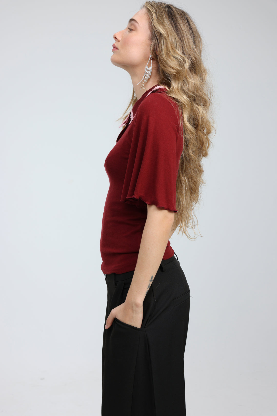 Stamp Wine Polo T-Shirt