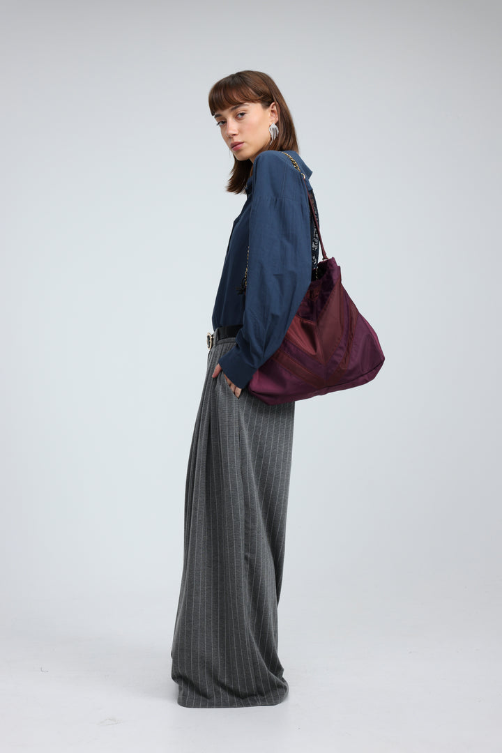 Chevron Wine Side Bag