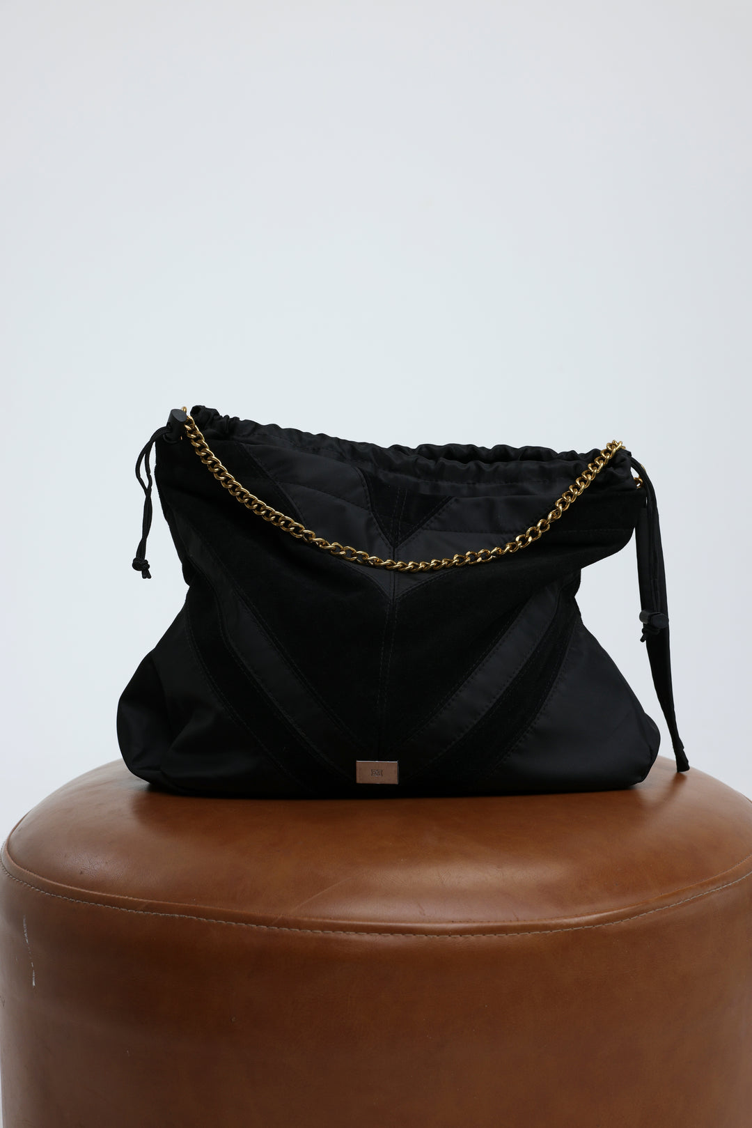 Chevron Black/Suede Side Bag