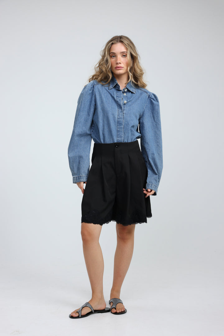 Overtime Blue Denim Buttoned  Shirt