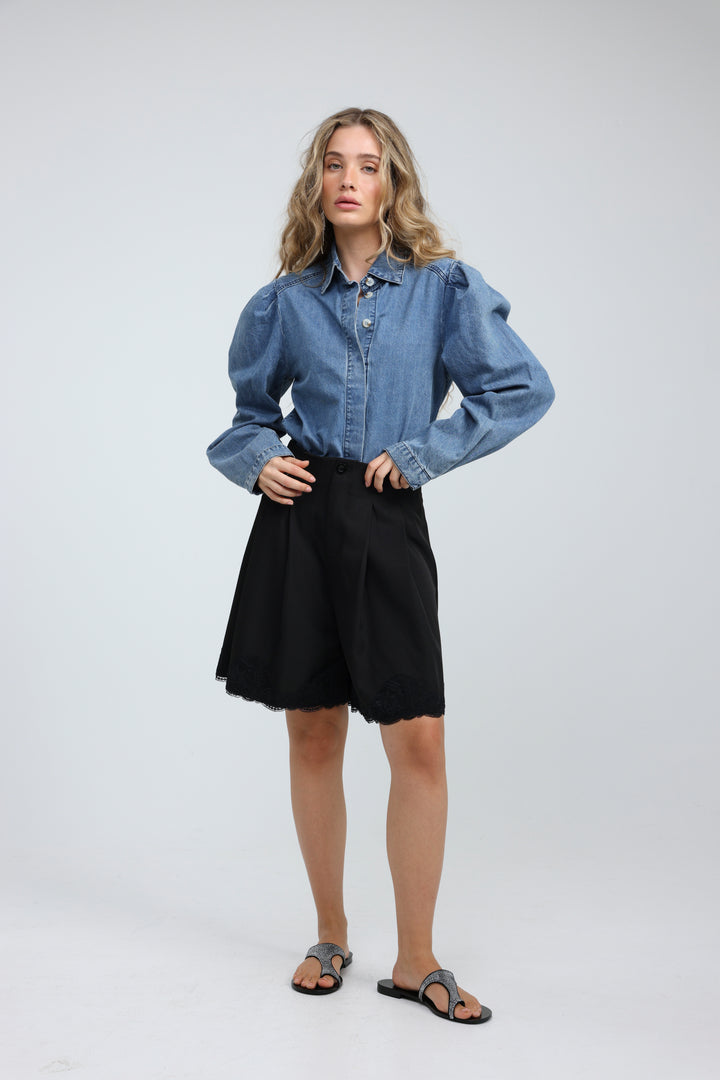 Overtime Blue Denim Buttoned  Shirt