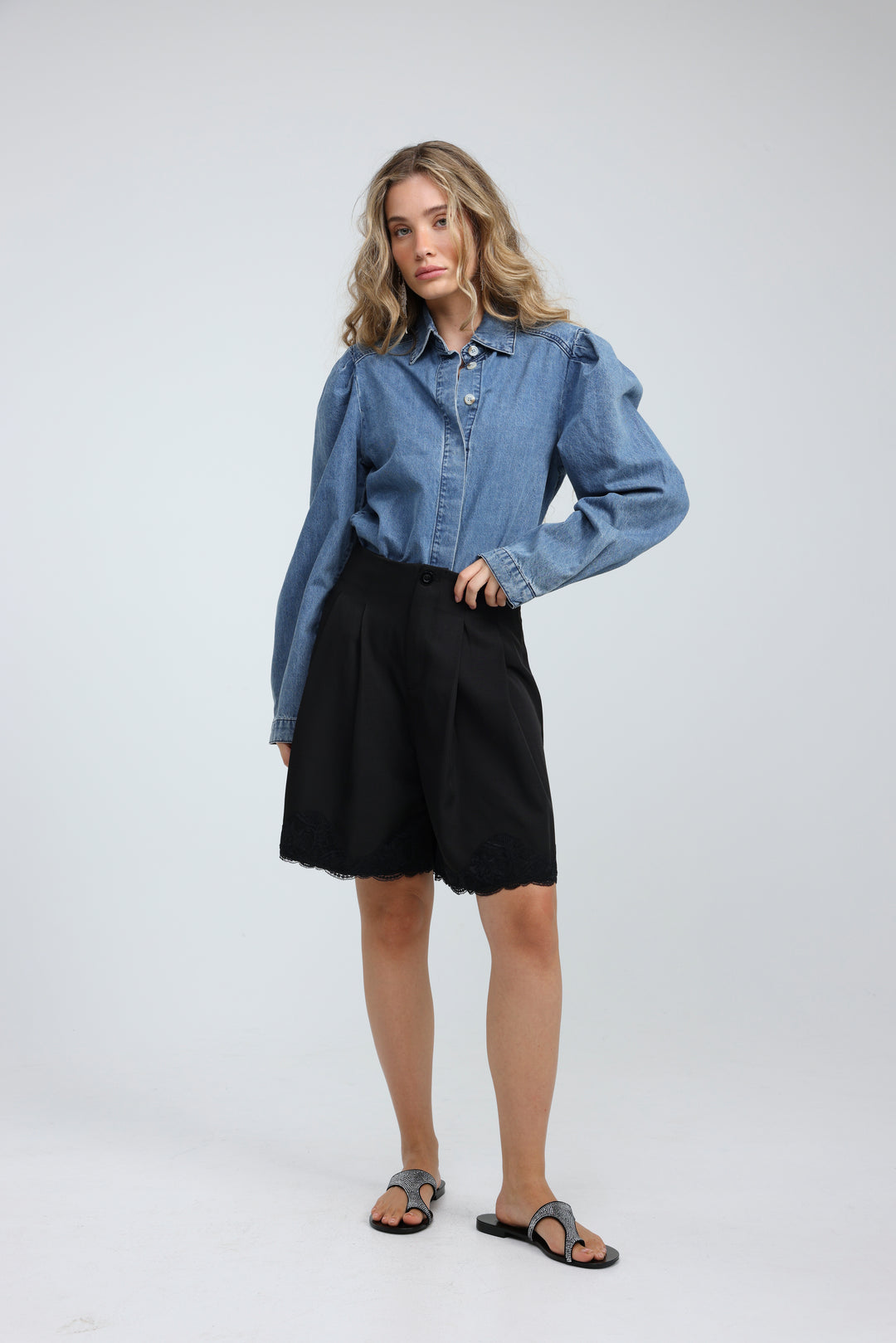 Overtime Blue Denim Buttoned  Shirt