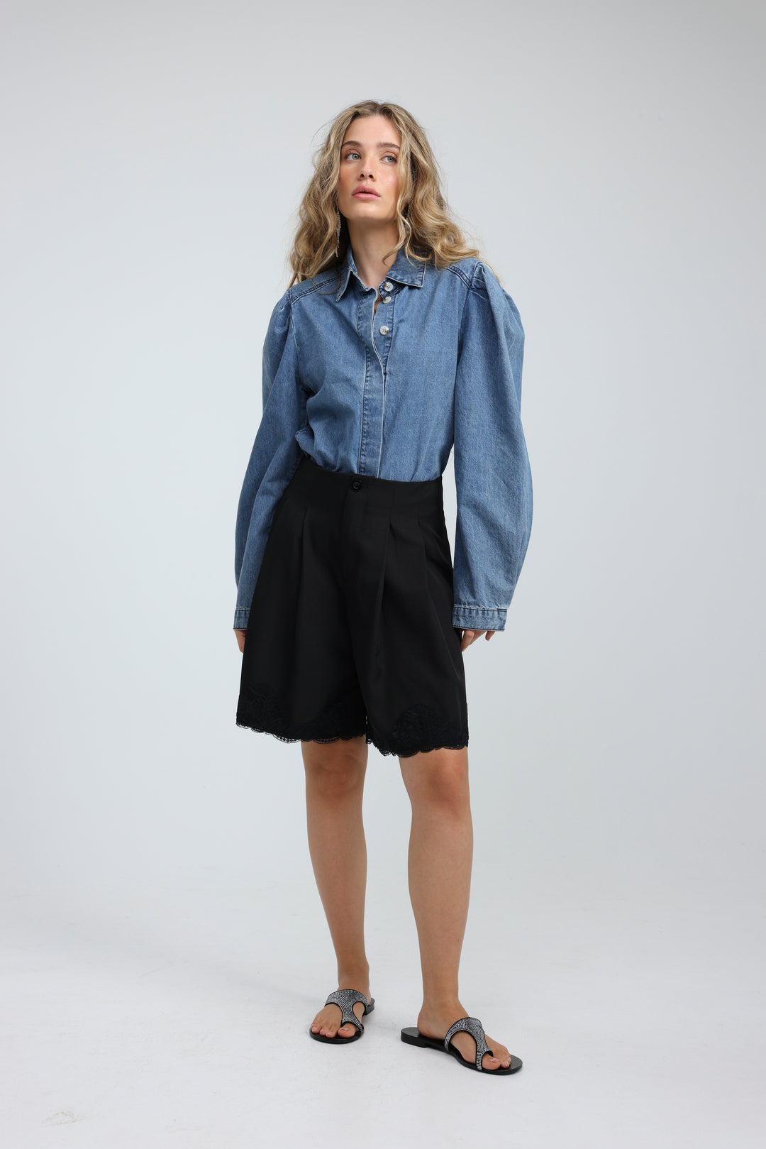 Overtime Blue Denim Buttoned  Shirt