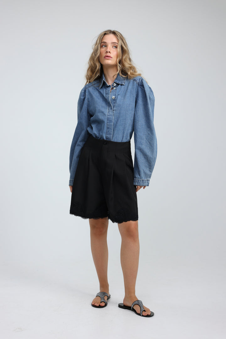 Overtime Blue Denim Buttoned  Shirt