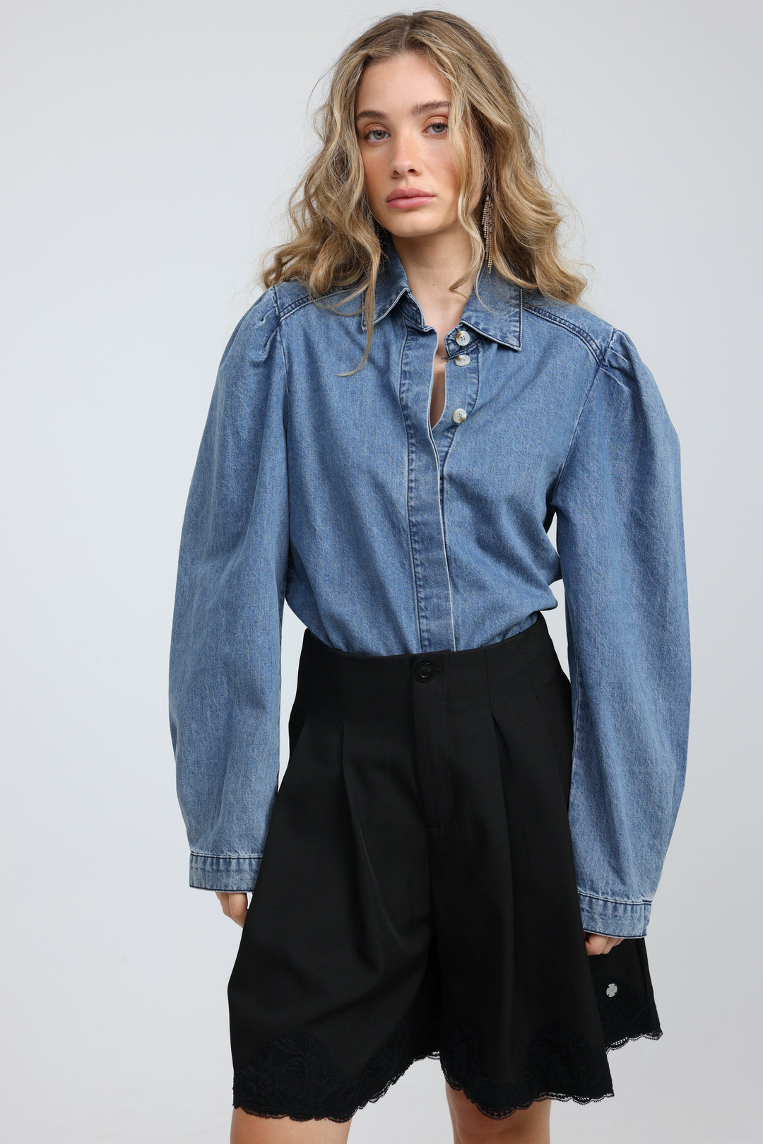 Overtime Blue Denim Buttoned  Shirt