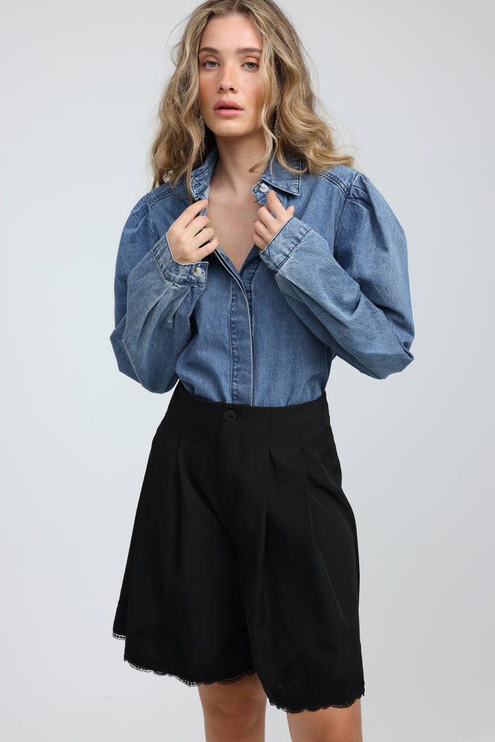 Overtime Blue Denim Buttoned  Shirt