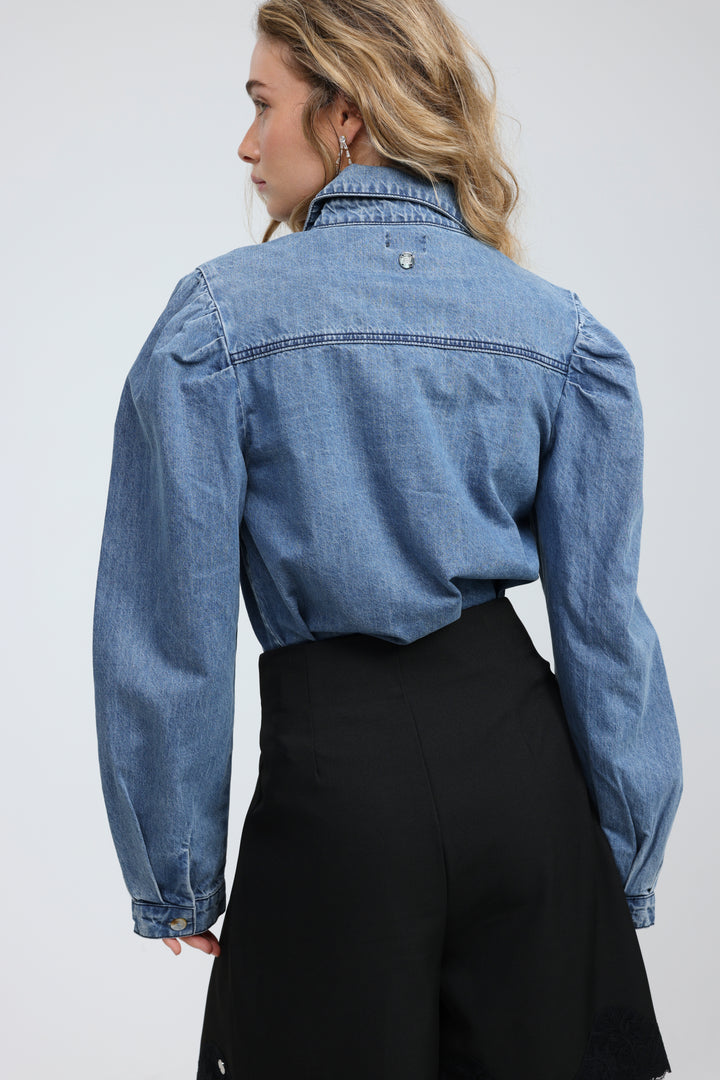 Overtime Blue Denim Buttoned  Shirt