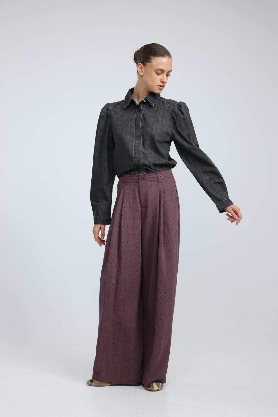 Overtime Black Denim Buttoned  Shirt