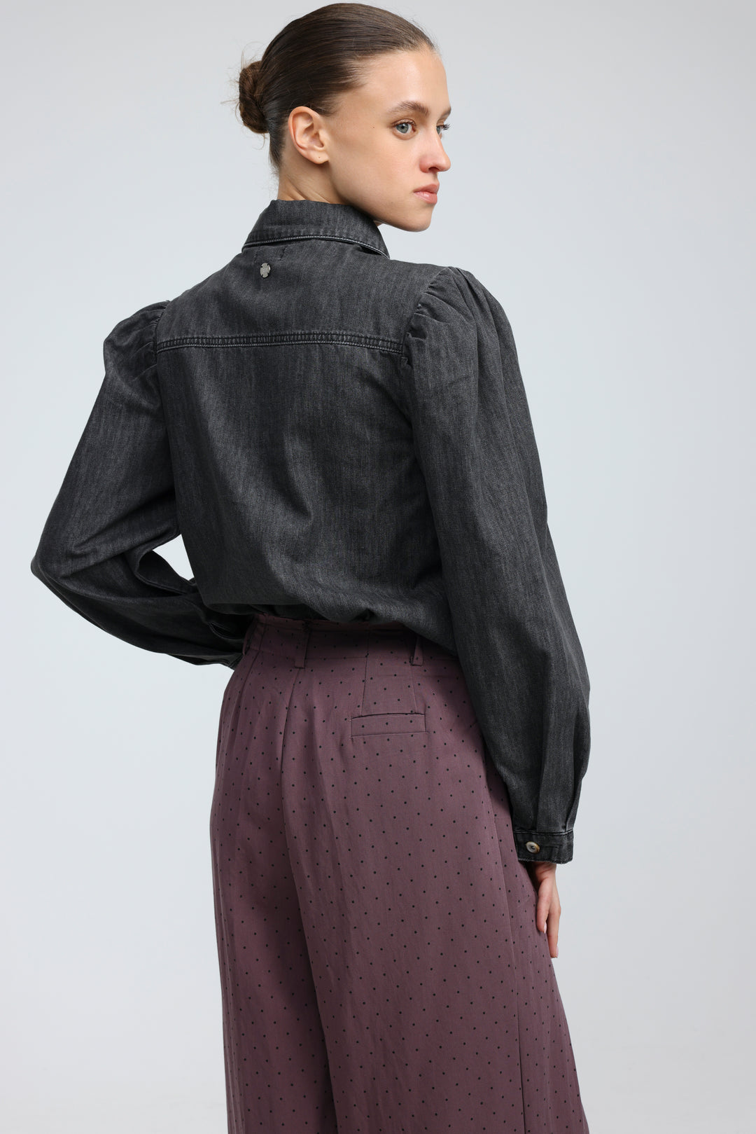 Overtime Black Denim Buttoned  Shirt