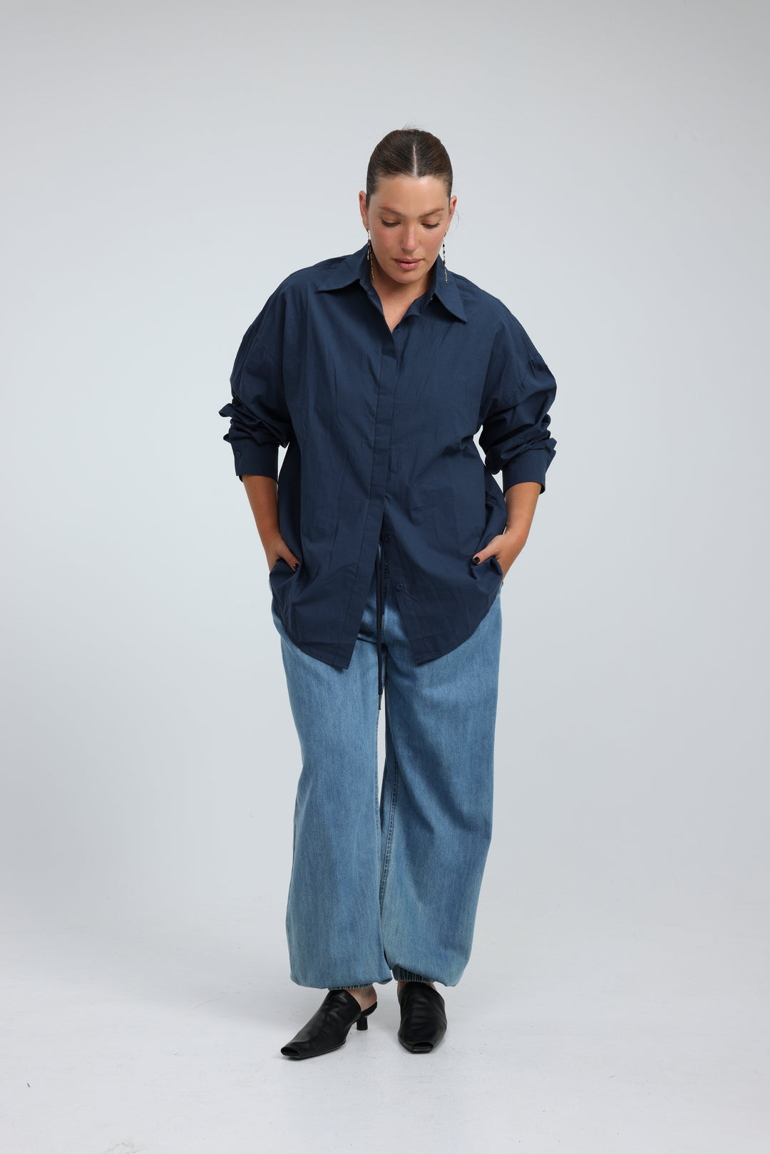 Heart-Back Blue Buttoned Shirt