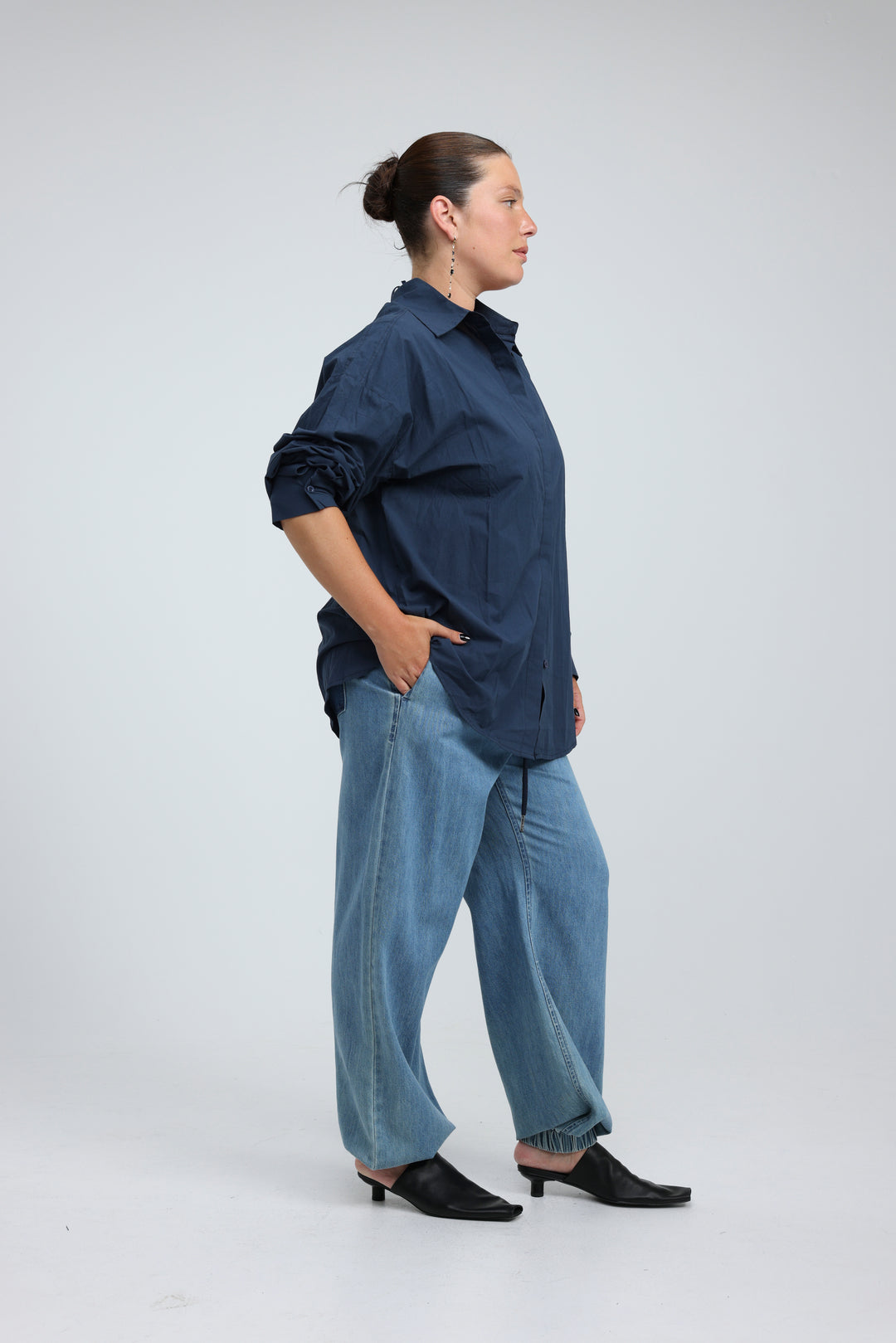 Heart-Back Blue Buttoned Shirt