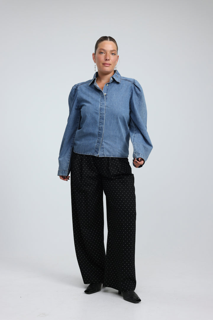 Overtime Blue Denim Buttoned  Shirt