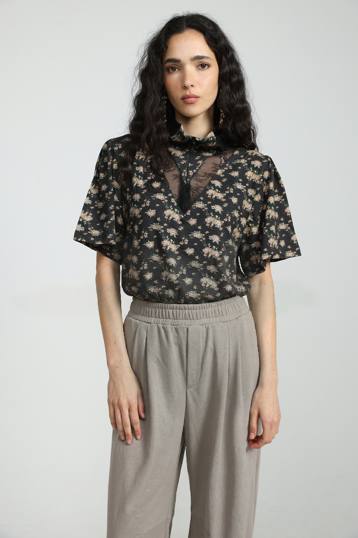 Adamon Floral Lace Polo