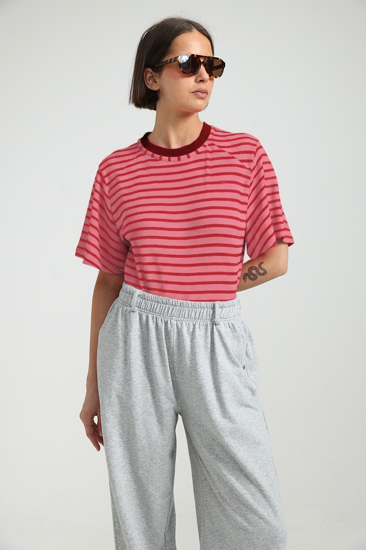 Candy Pink Striped Bodysuit