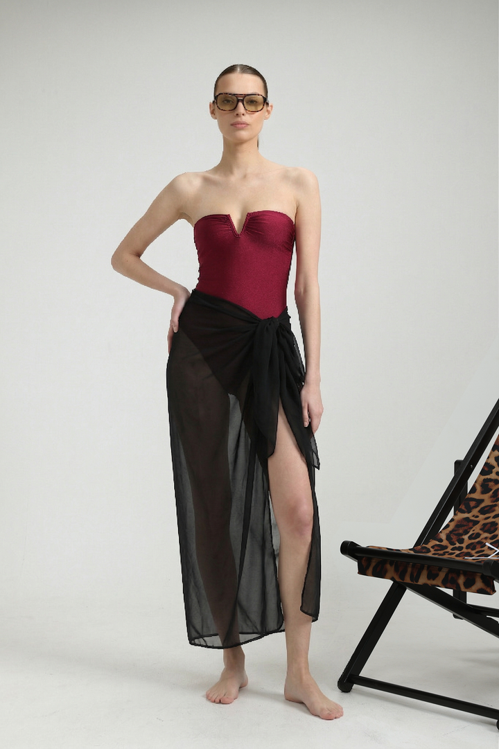 Fluid Black Maxi Wrap Skirt
