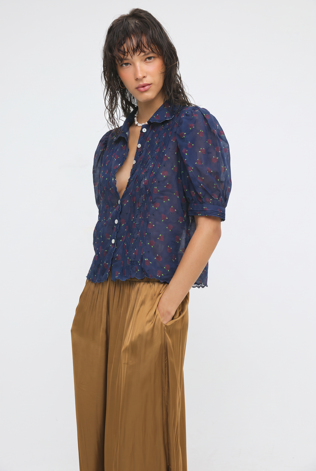 Floral Blue Blouse