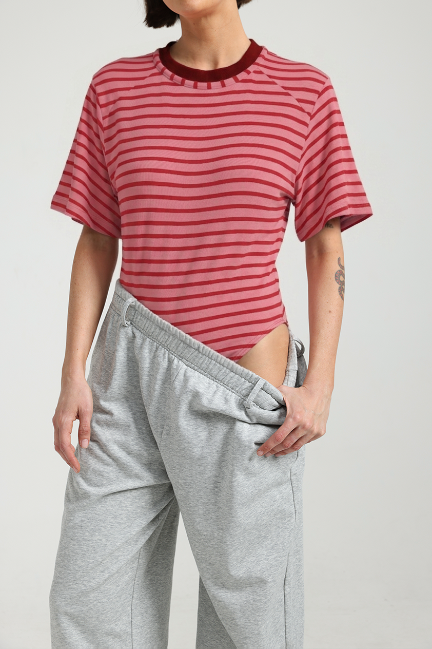 Candy Pink Striped Bodysuit