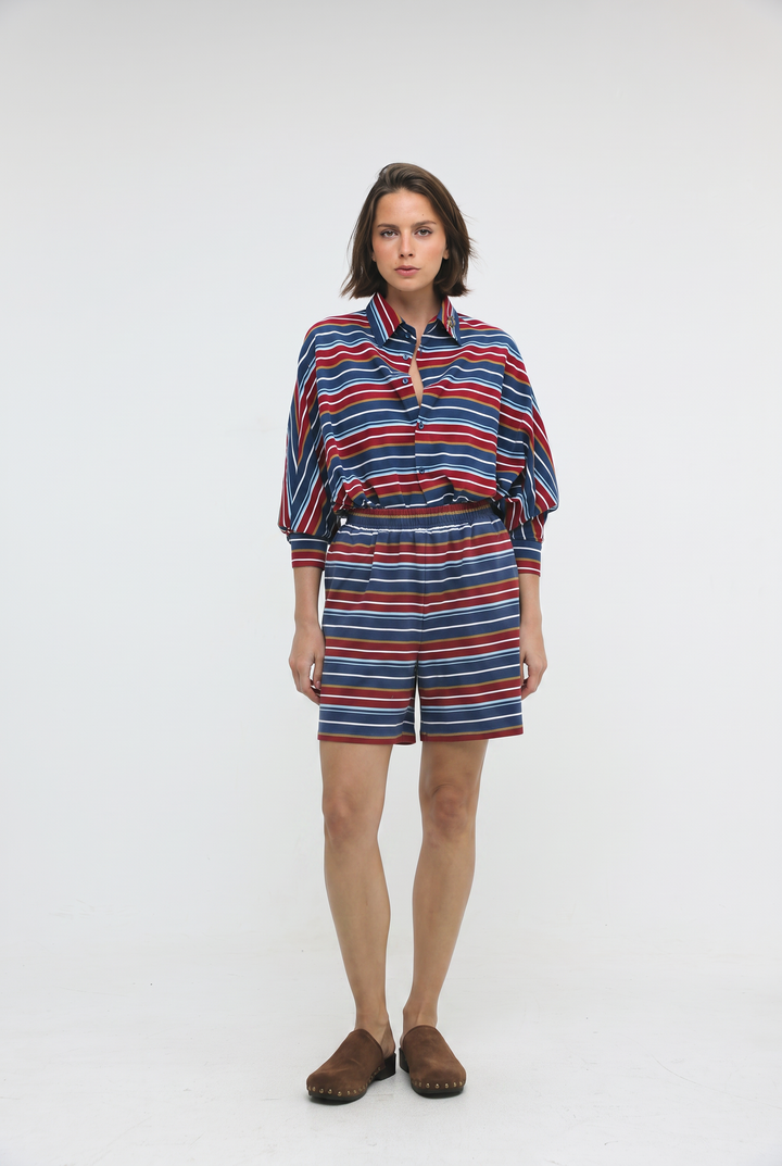 Crossing Wine Stripes Shorts