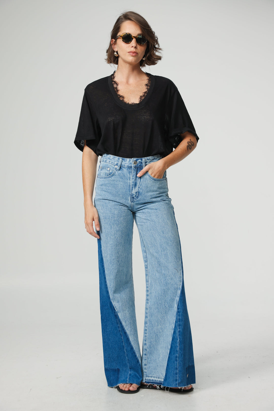 Star 501 Blue Mix Wide Denim