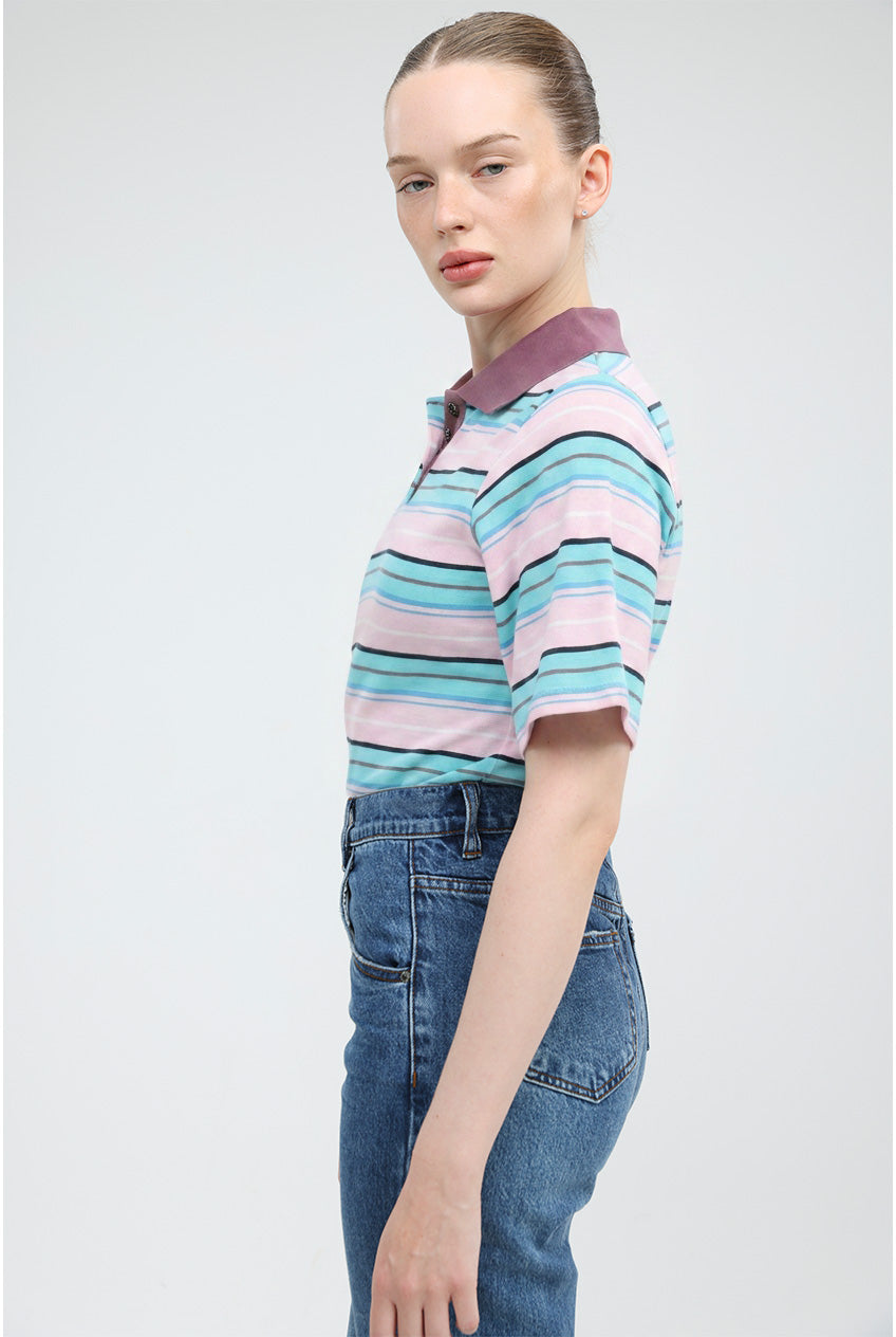 Sweet Pink Striped Polo