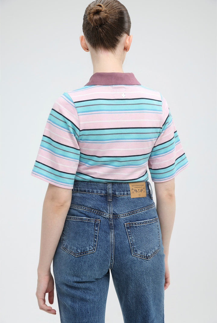 Sweet Pink Striped Polo