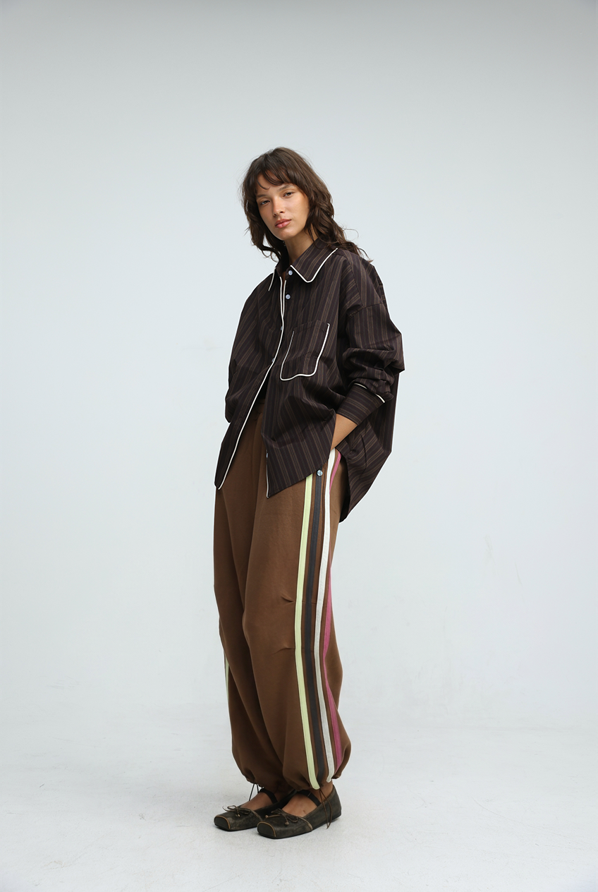 Side Stripes Brown Joggers