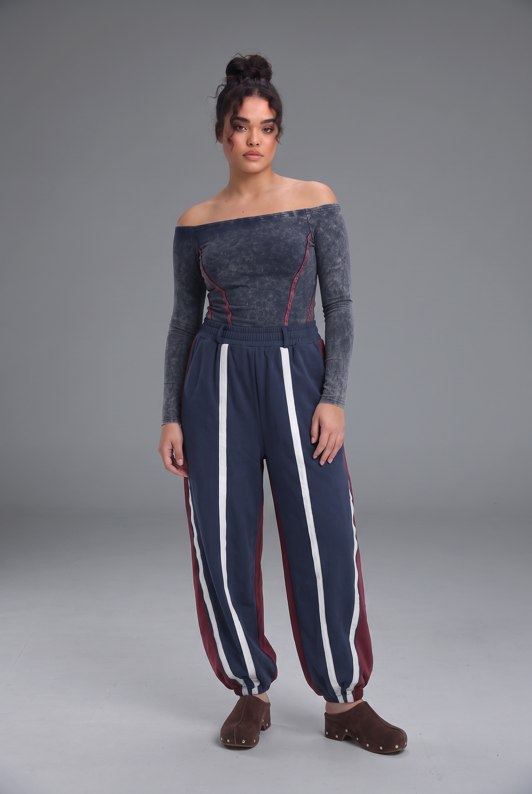 Daniela's Washed Blue Off Shoulder Bodysuit