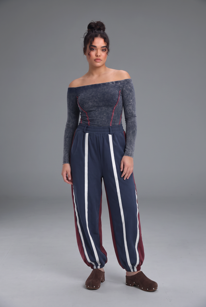 Daniela's Washed Blue Off Shoulder Bodysuit