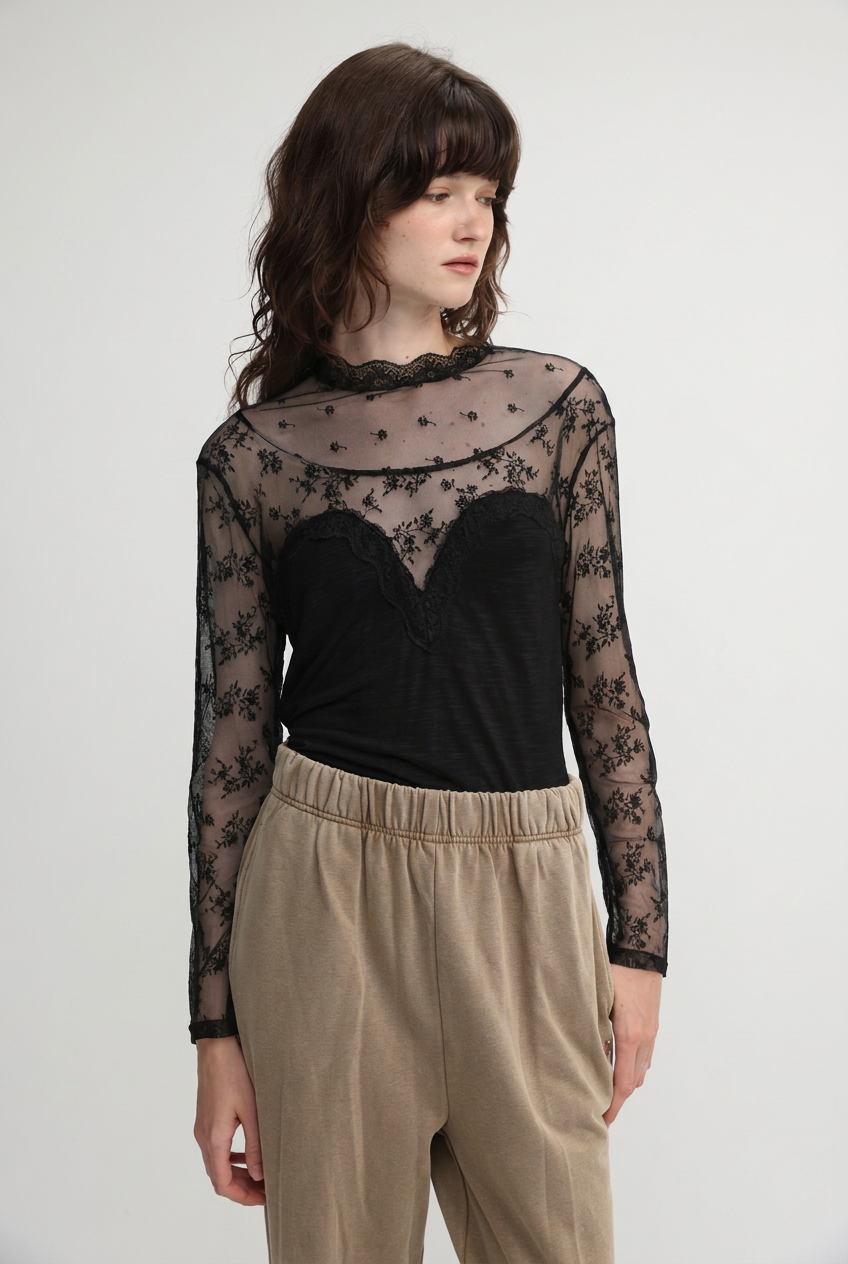 Victory Black Lace Shirt