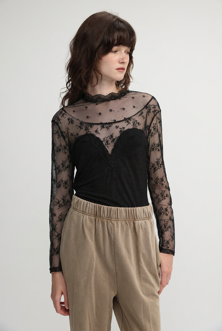 Victory Black Lace Shirt