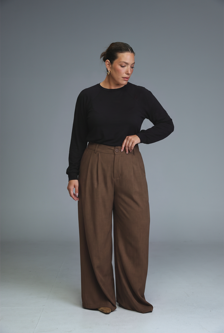 Wide Leg Tailored Black Bottoms