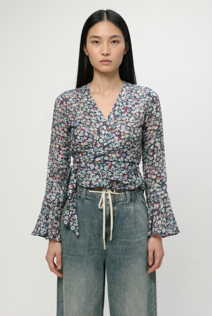 Mirage Floral Wrap Top