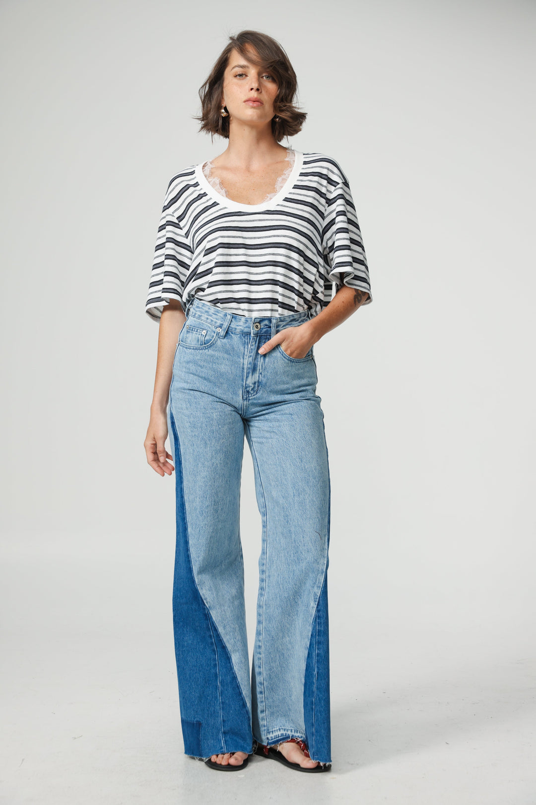 Star 501 Blue Mix Wide Denim
