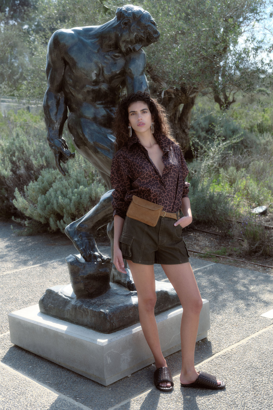 Brown Suede Pocket Belt