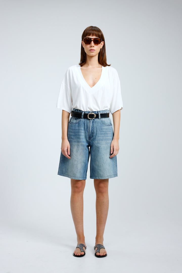 Star 550 Blue Denim Shorts