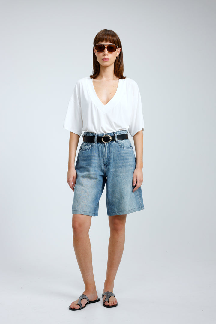 Star 550 Blue Denim Shorts