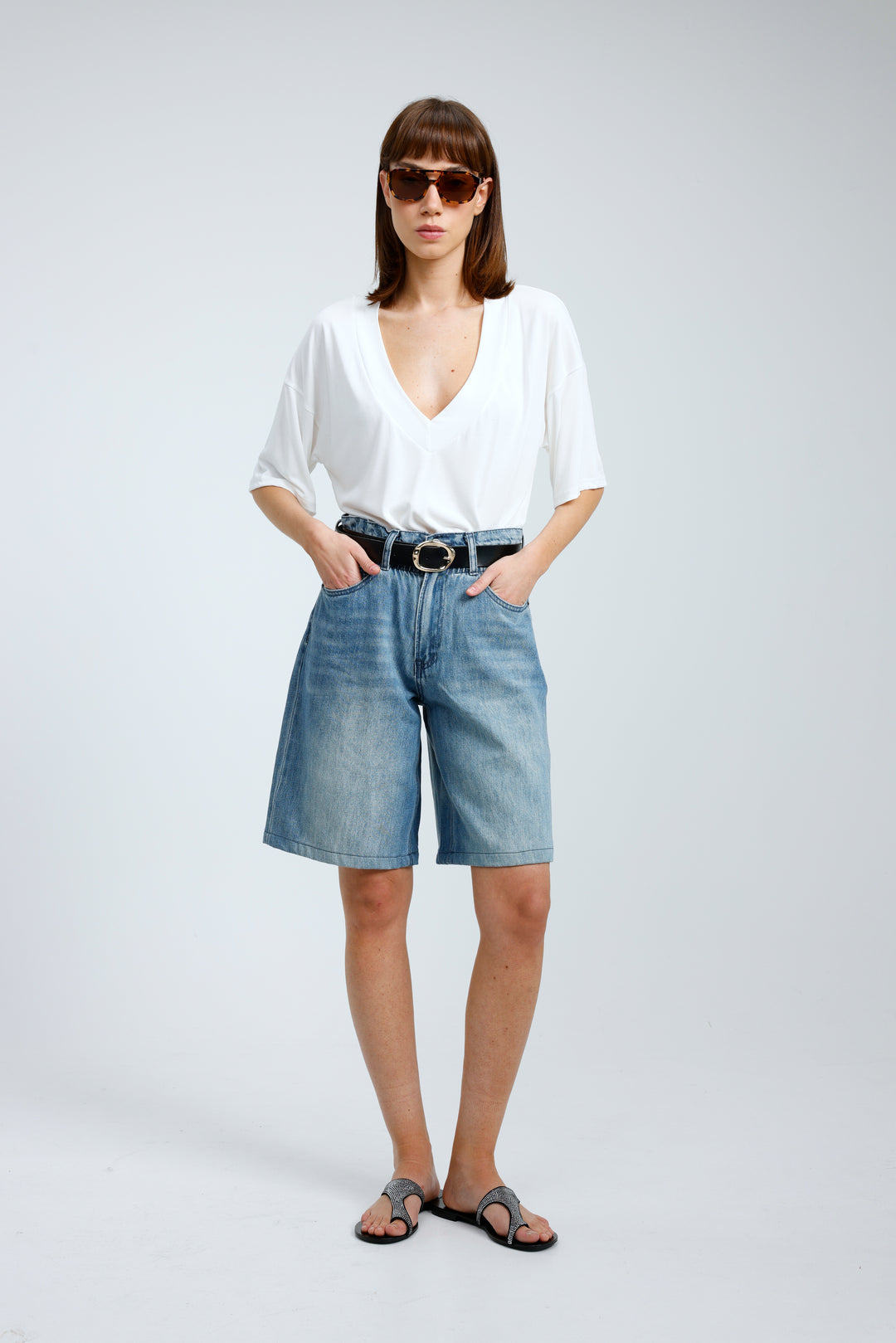 Star 550 Blue Denim Shorts