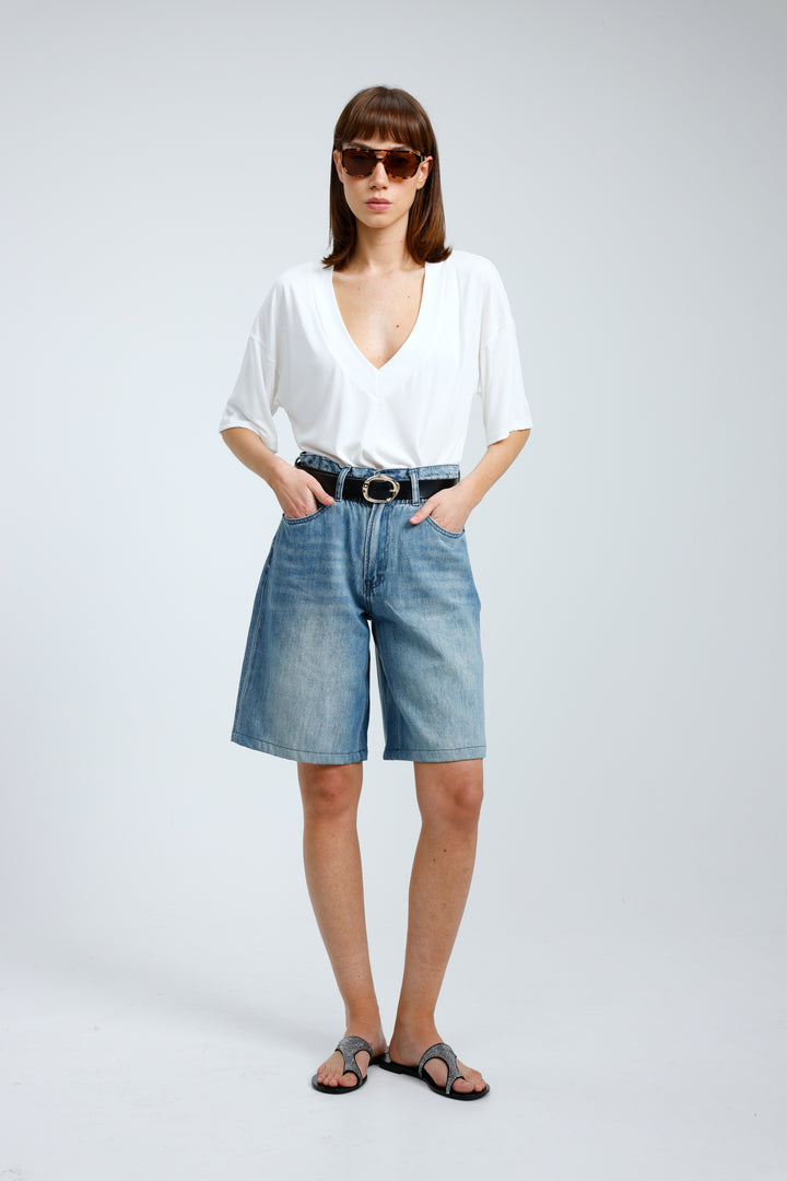 Star 550 Blue Denim Shorts