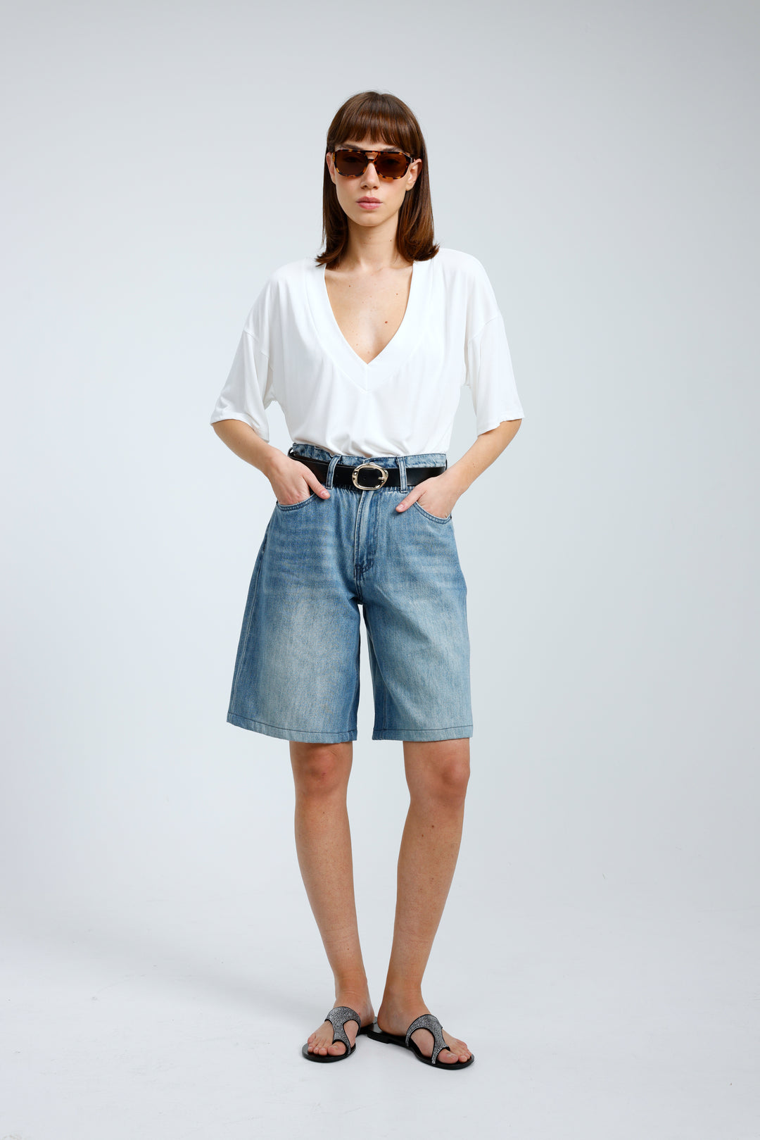 Star 550 Blue Denim Shorts