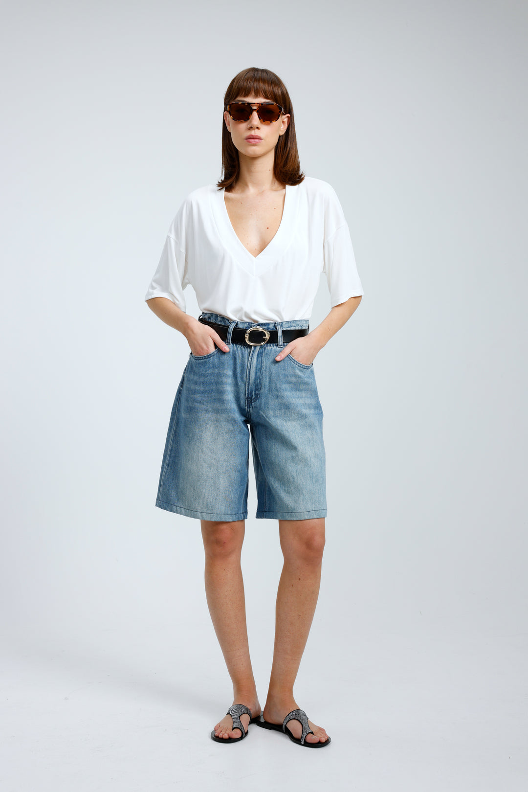 Star 550 Blue Denim Shorts