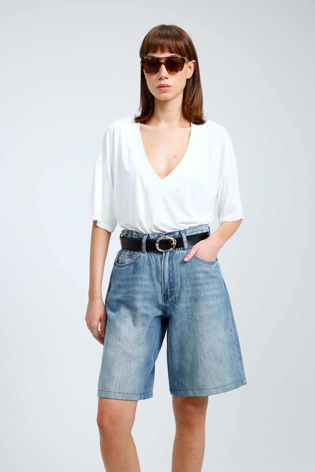 Star 550 Blue Denim Shorts