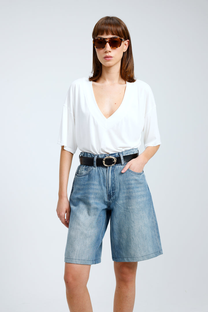 Star 550 Blue Denim Shorts