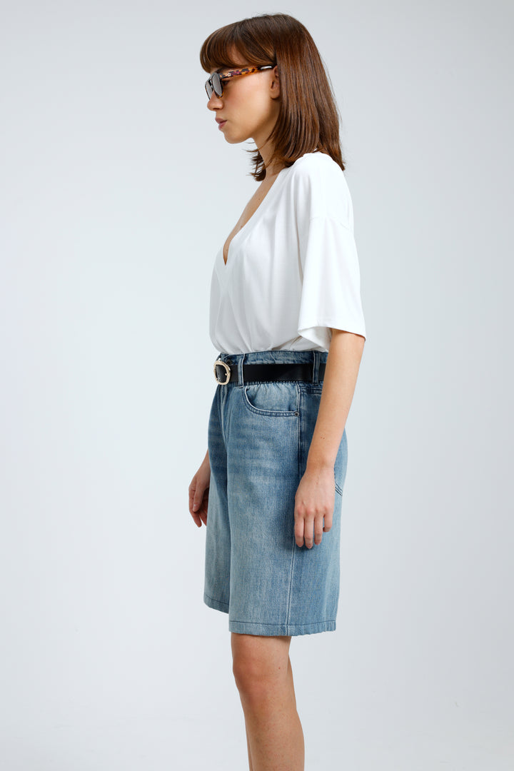 Star 550 Blue Denim Shorts