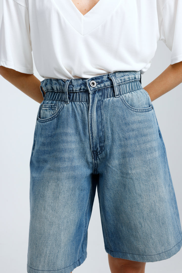 Star 550 Blue Denim Shorts